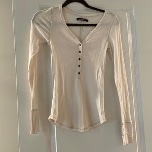 Abercrombie and Fitch long sleeve cream shirt.